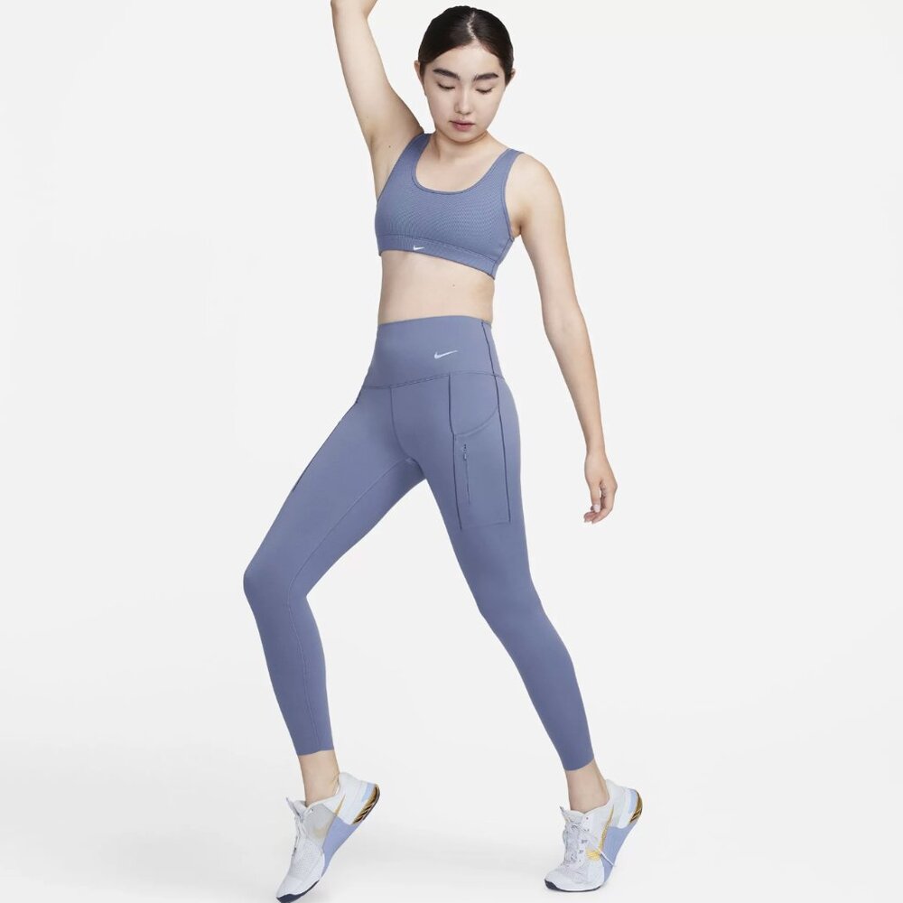 Nike Women's Go Therma-FIT Firm-Support High-Waisted 7/8 Leggings, slate blue